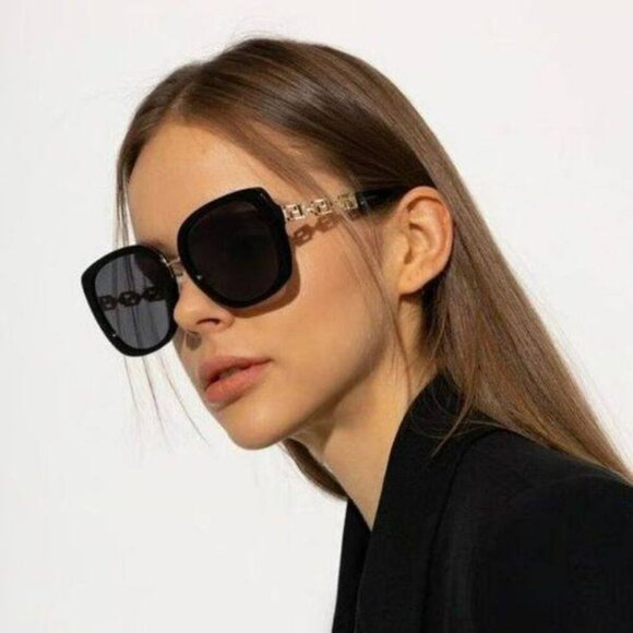 Versace VE4407D GB1/87 Square Sunglasses – Black/Dark Grey - Picture 3 of 10